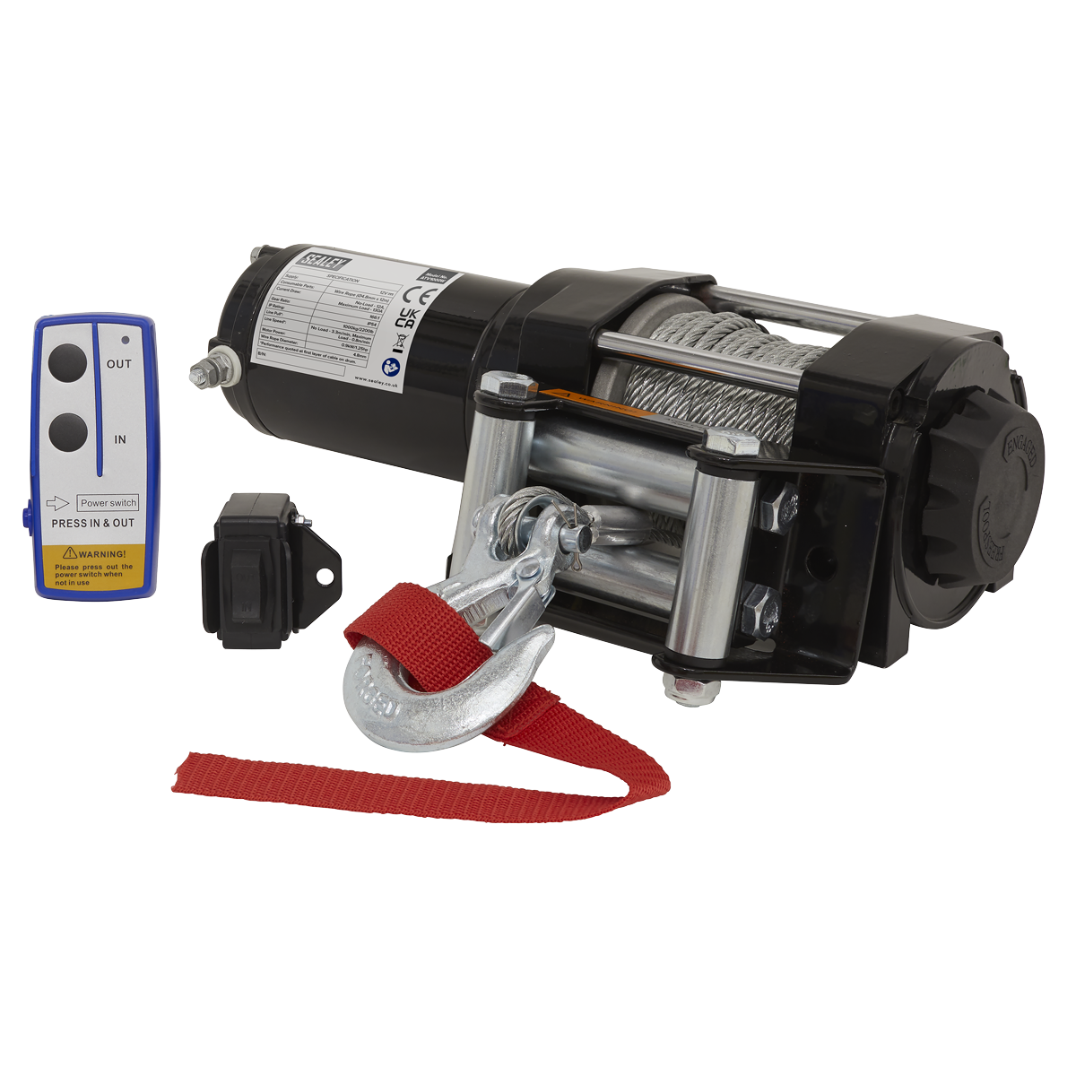 Sealey ATV1000W ATV Winch 1000kg Line Pull 12V