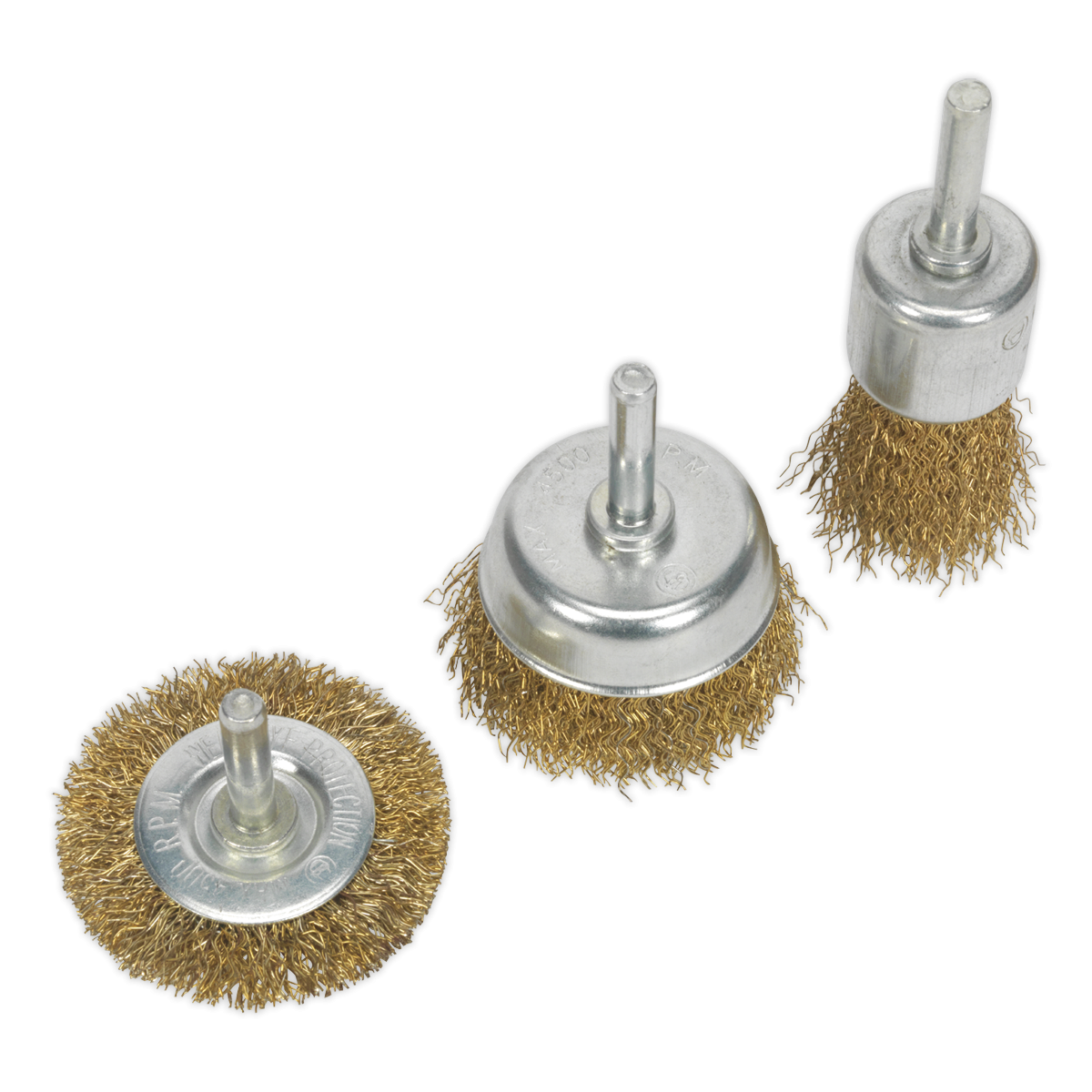 Sealey BWBS03 Crimped Wire Brush Set 3pc