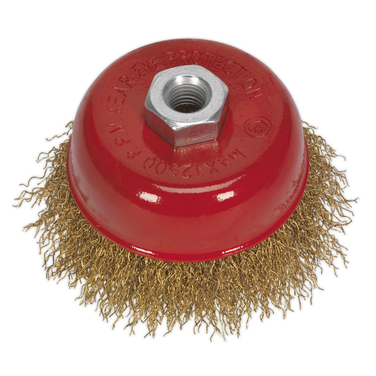 Sealey CBC752 75mm Brassed Steel Crimped Wire Cup Brush M14 x 2mm