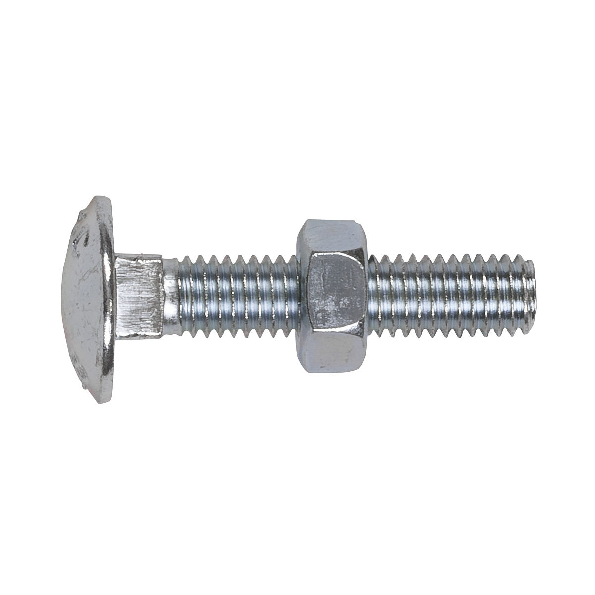 Sealey CBN840 Zinc Plated Coach Bolt & Nut M8 x 40mm, DIN 603 - Pack of 50