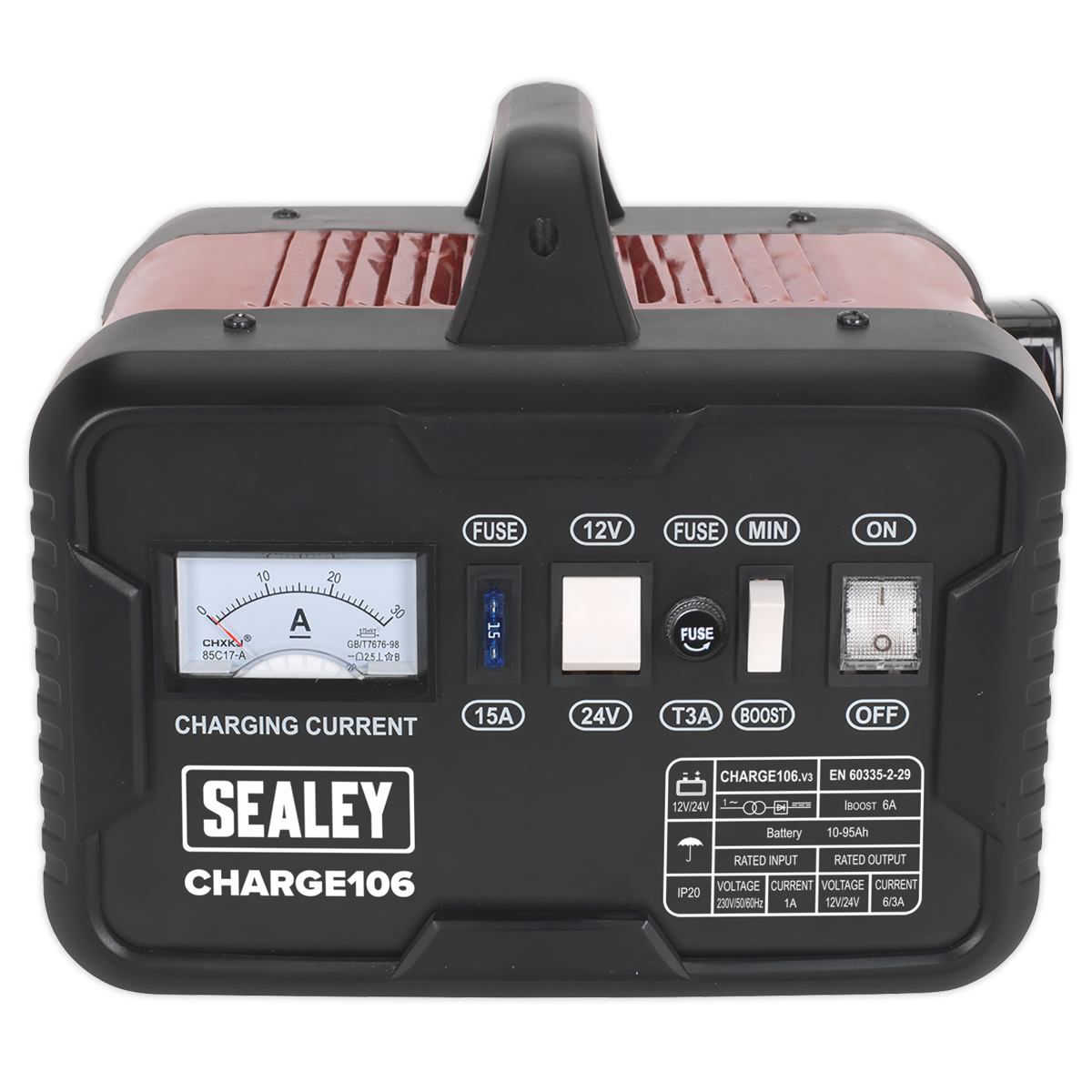 Sealey CHARGE106 12/24V Battery Charger 8A 230V