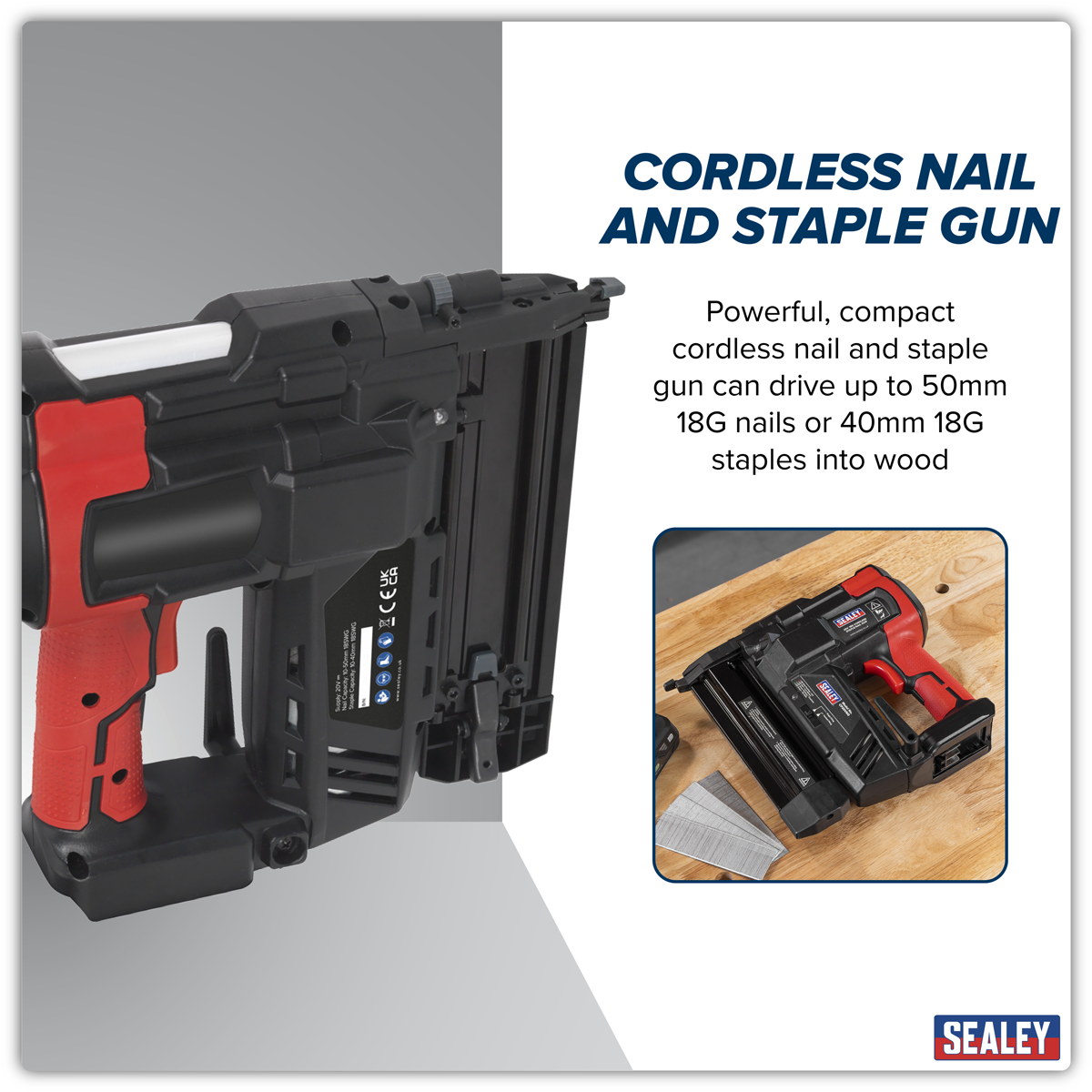 Sealey CP20VNG SV20 Series 18G Cordless Nail/Staple Gun 20V - Body Only