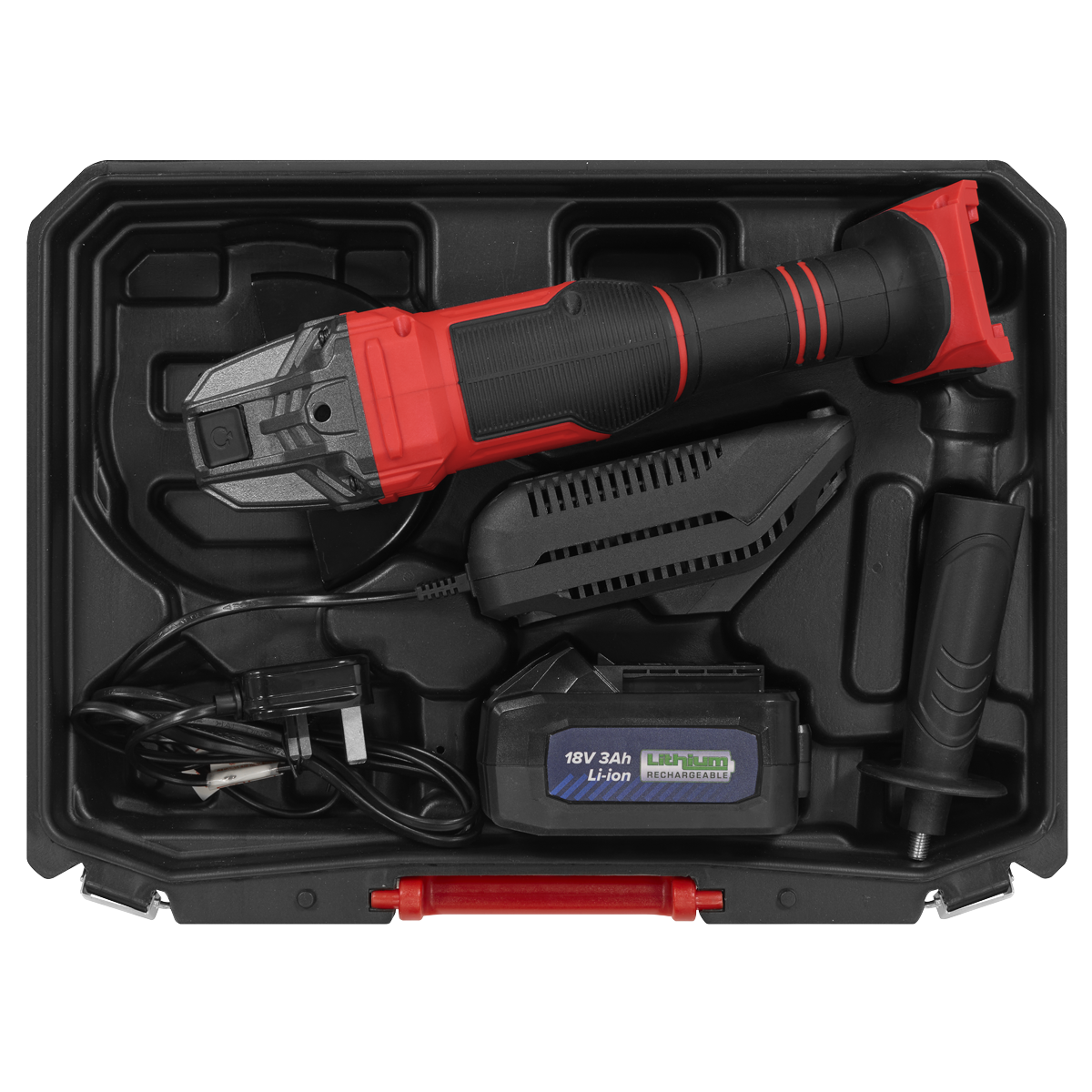 Sealey CP401LI 115mm Cordless Angle Grinder 18V 3Ah - Red