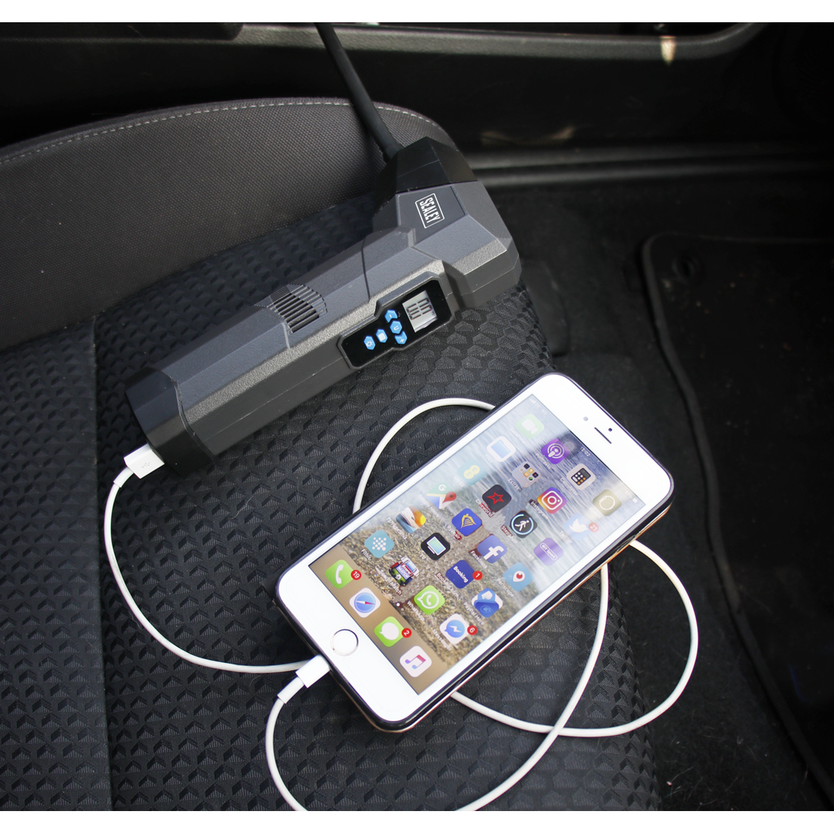 Sealey CTI120 Compact Rechargeable Tyre Inflator & Power Bank with Worklight