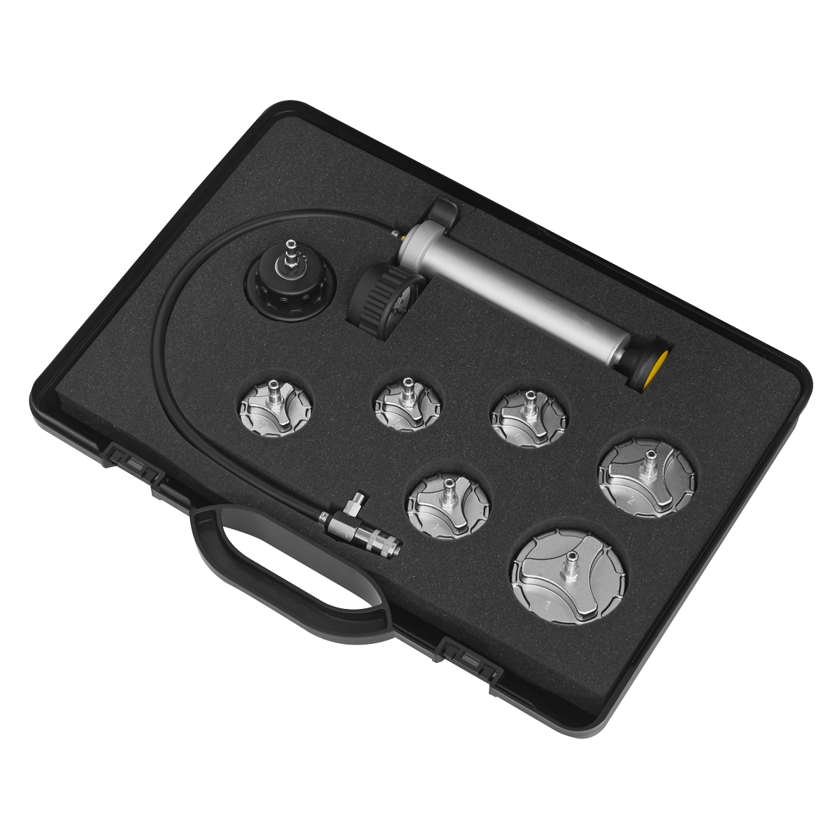 Sealey CV0011 Commercial Cooling System Pressure Test Kit 7pc