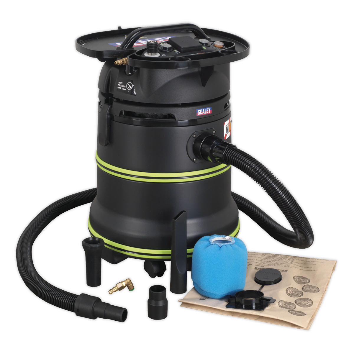 Sealey DFS35M M Class Dust-Free Industrial Wet & Dry Vacuum Cleaner 35L with Autostart for Air/Electric Power Tools 1000W/230V