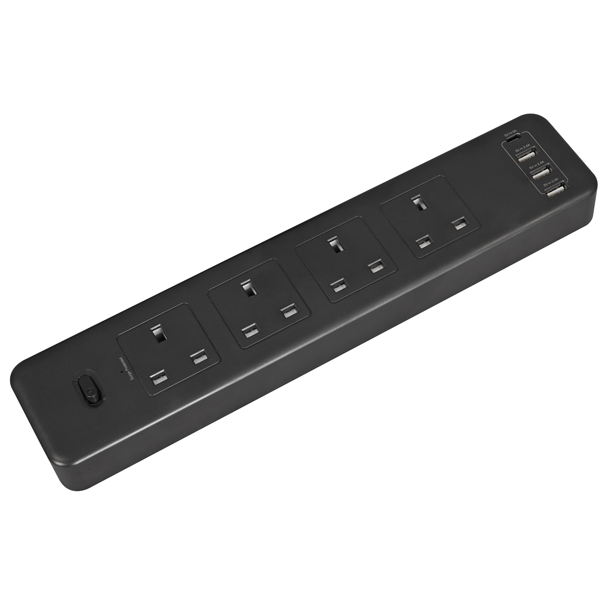 Sealey EL34USBB 2.6m Extension Lead with USB Ports - Black