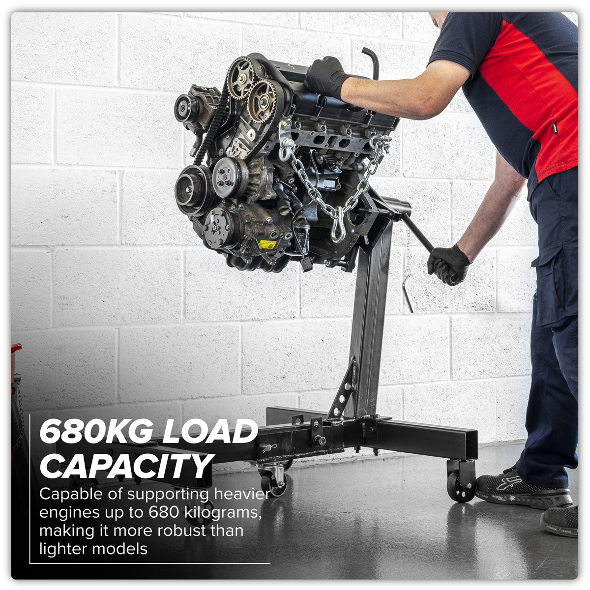 Sealey ES680F Folding Engine Stand 680kg Capacity