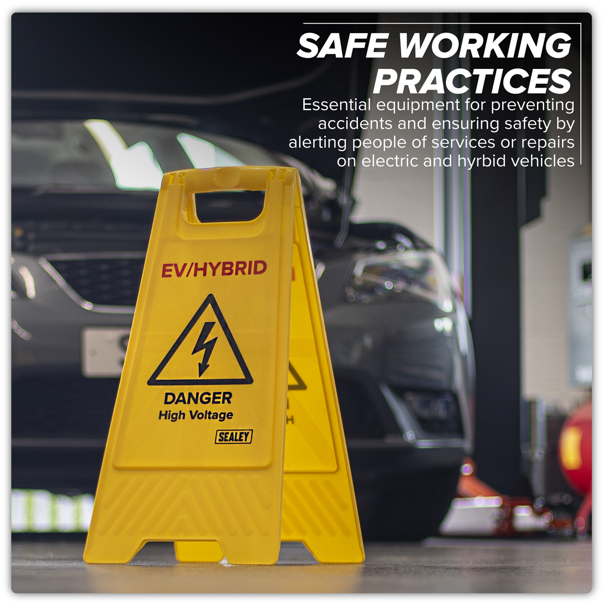 Sealey EV19 EV/Hybrid Floor Warning Signs - Pack of 2