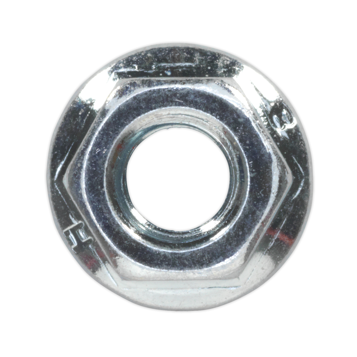 Sealey FN6 Zinc Plated Serrated Flange Nut M6 - Pack of 100