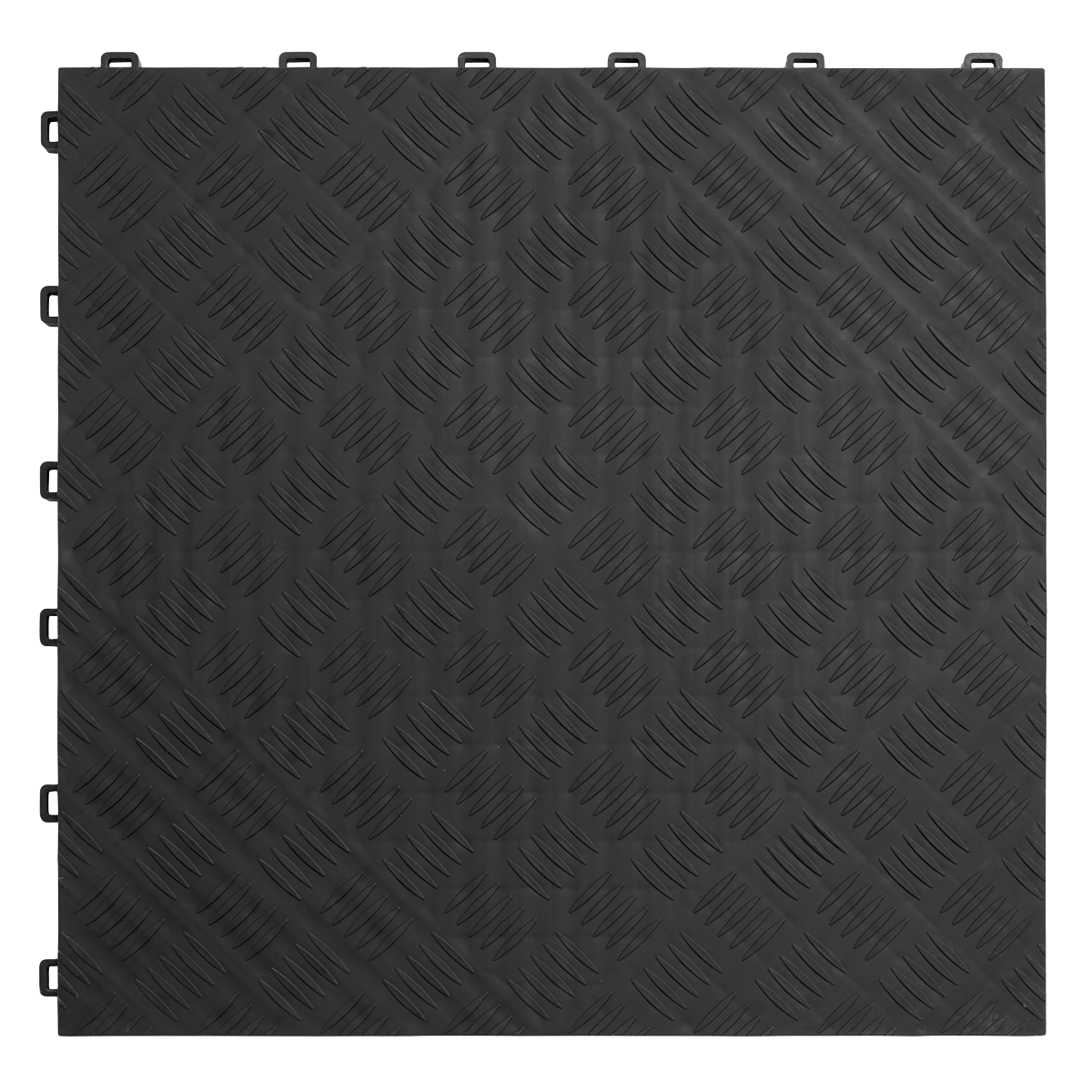 Sealey FT3B Polypropylene Floor Tile 400 x 400mm, Black Treadplate - Pack of 9
