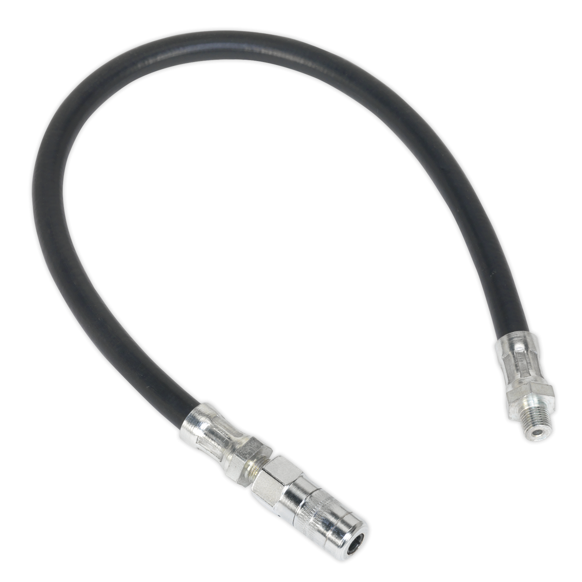 Sealey GGHE450 Flexible Rubber Grease Gun Delivery Hose with 4-Jaw Connector 450mm 1/8"BSP Gas