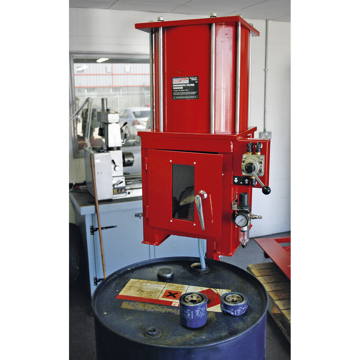 Sealey HFC08 Pneumatic Oil Filter Crusher