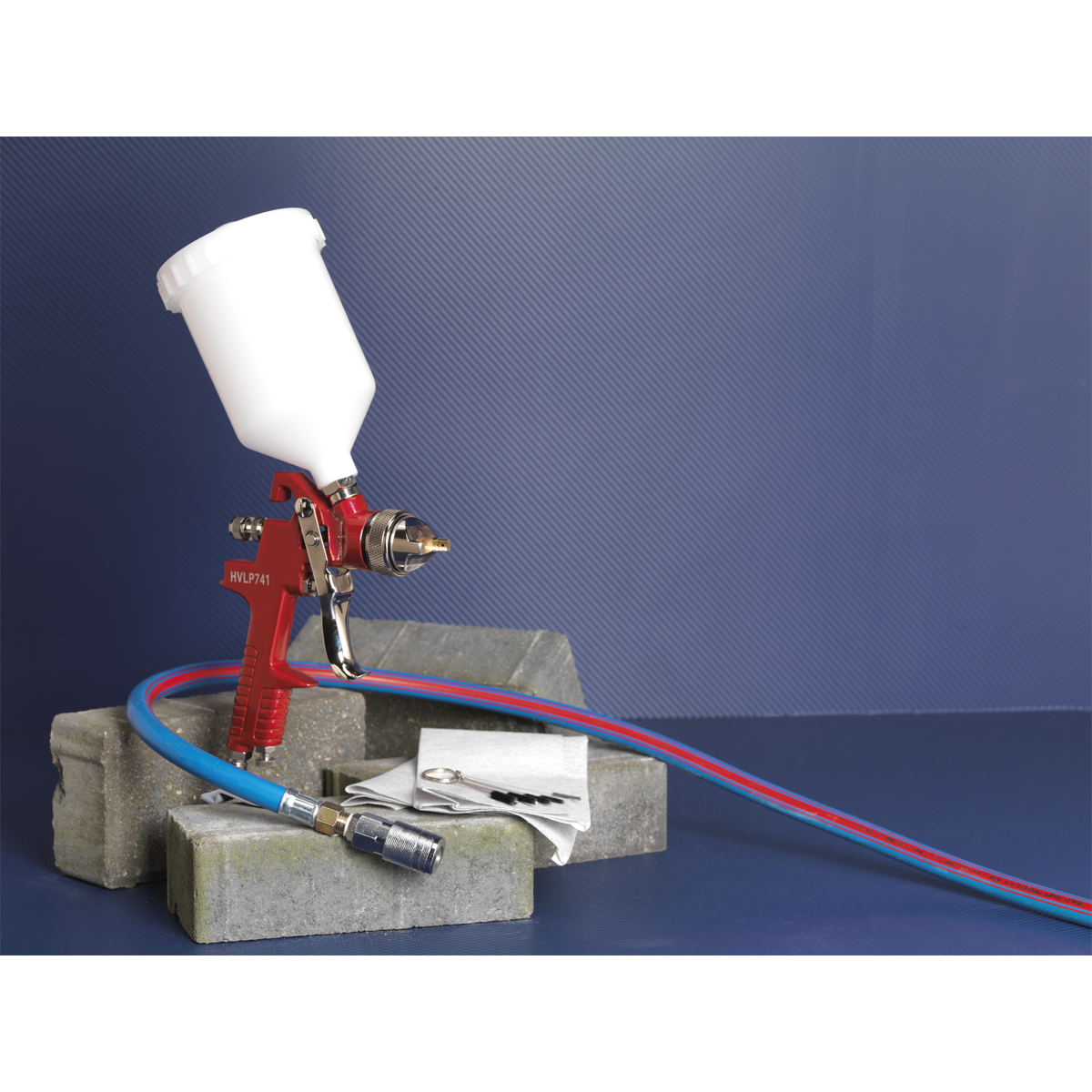 Sealey HVLP741 Workshop Series HVLP Gravity Feed Spray Gun 1.3mm Set-Up