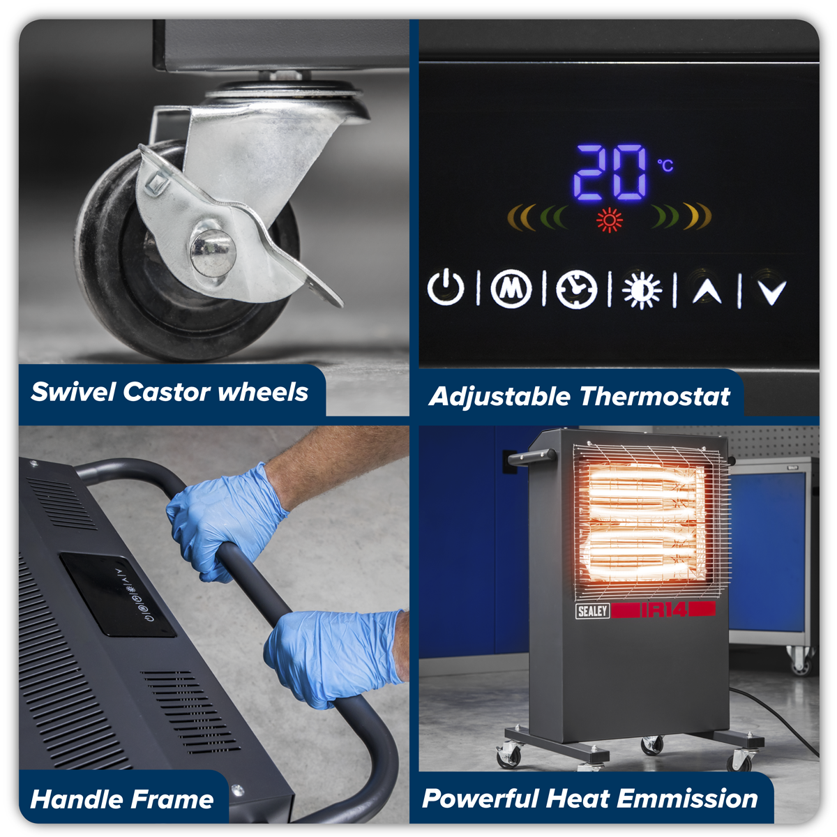 Sealey IR14 Infrared Cabinet Heater 1.4/2.8kW 230V