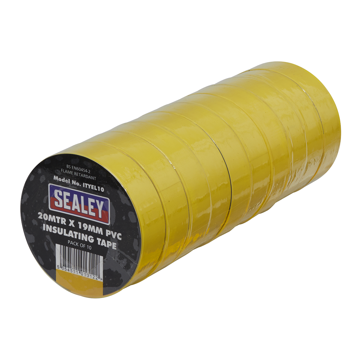 Sealey ITYEL10 PVC Insulating Tape 19mm x 20m, Yellow - Pack of 10