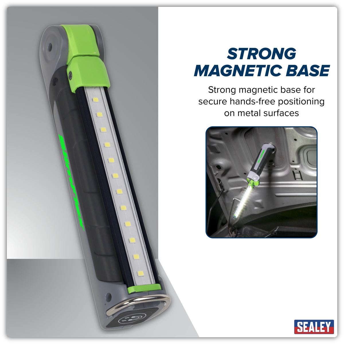 Sealey LED180 Rechargeable Slim Folding Inspection Light 4W & 1W SMD LED