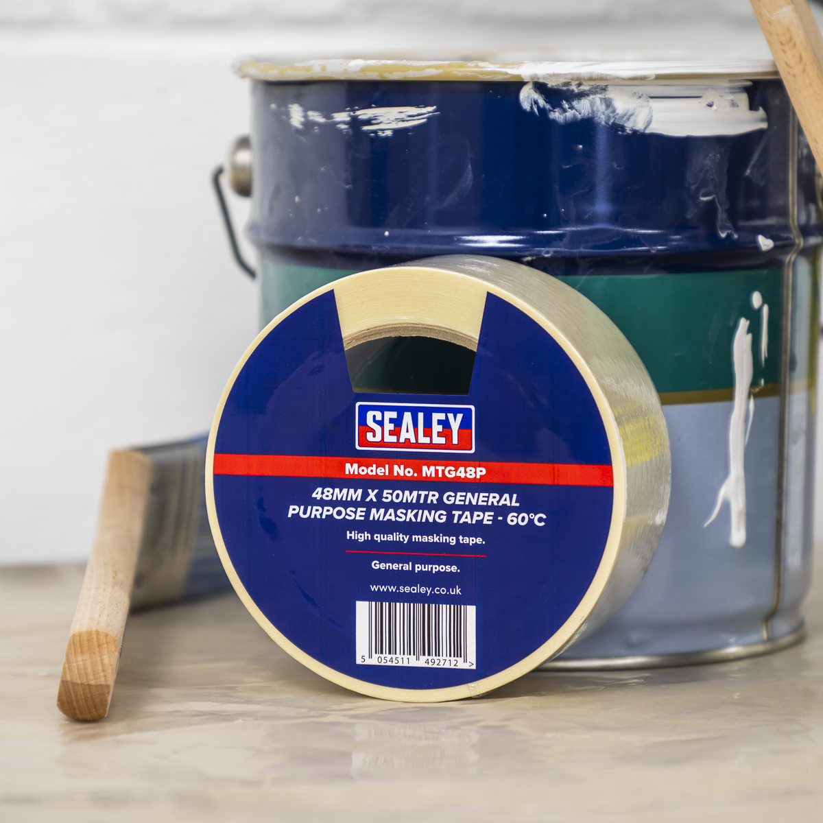 Sealey MTG48P General-Purpose Masking Tape 48mm x 50m 60°C