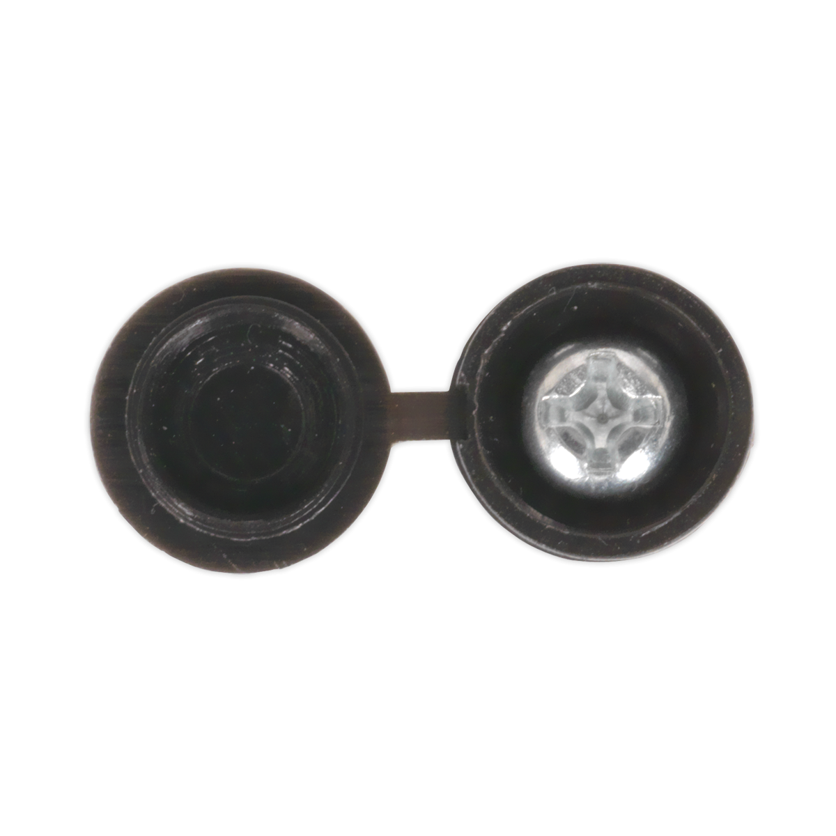 Sealey NPBK50 Numberplate Screw with Flip Cap 4.2 x 19mm, Black - Pack of 50