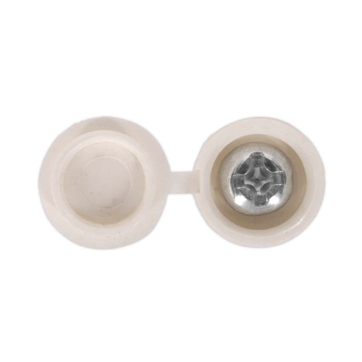 Sealey NPW50 Numberplate Screw with Flip Cap 4.2 x 19mm, White - Pack of 50