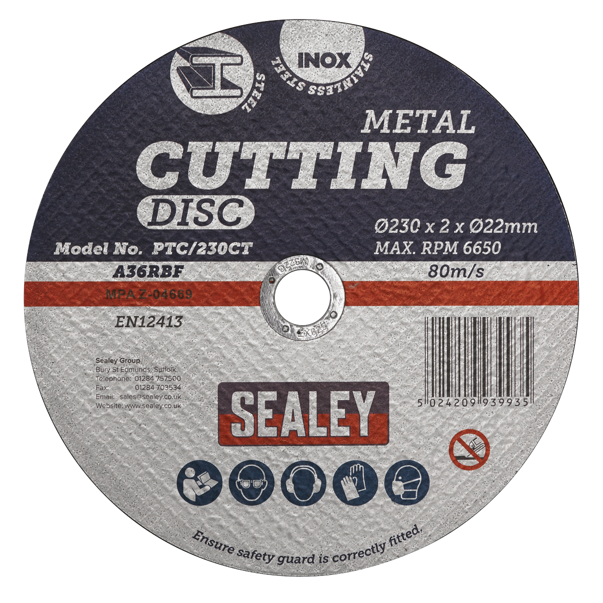 Sealey PTC/230CT 230 x 2mm Cutting Disc 22mm Bore