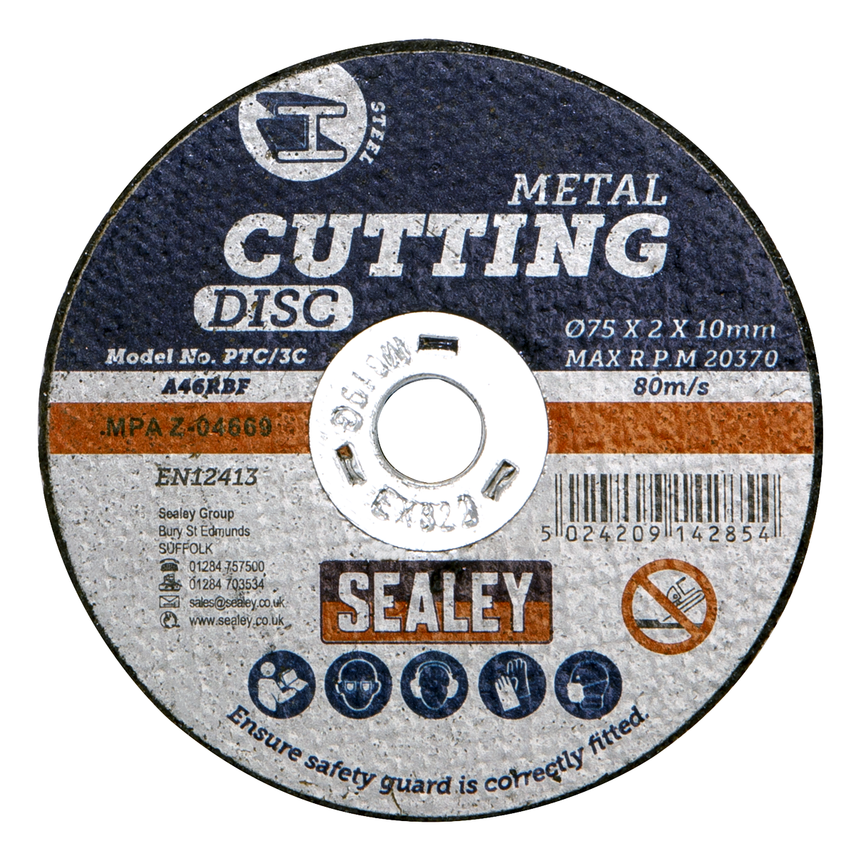 Sealey PTC/3C10 75 x 2mm Cutting Disc 10mm Bore - Pack of 10