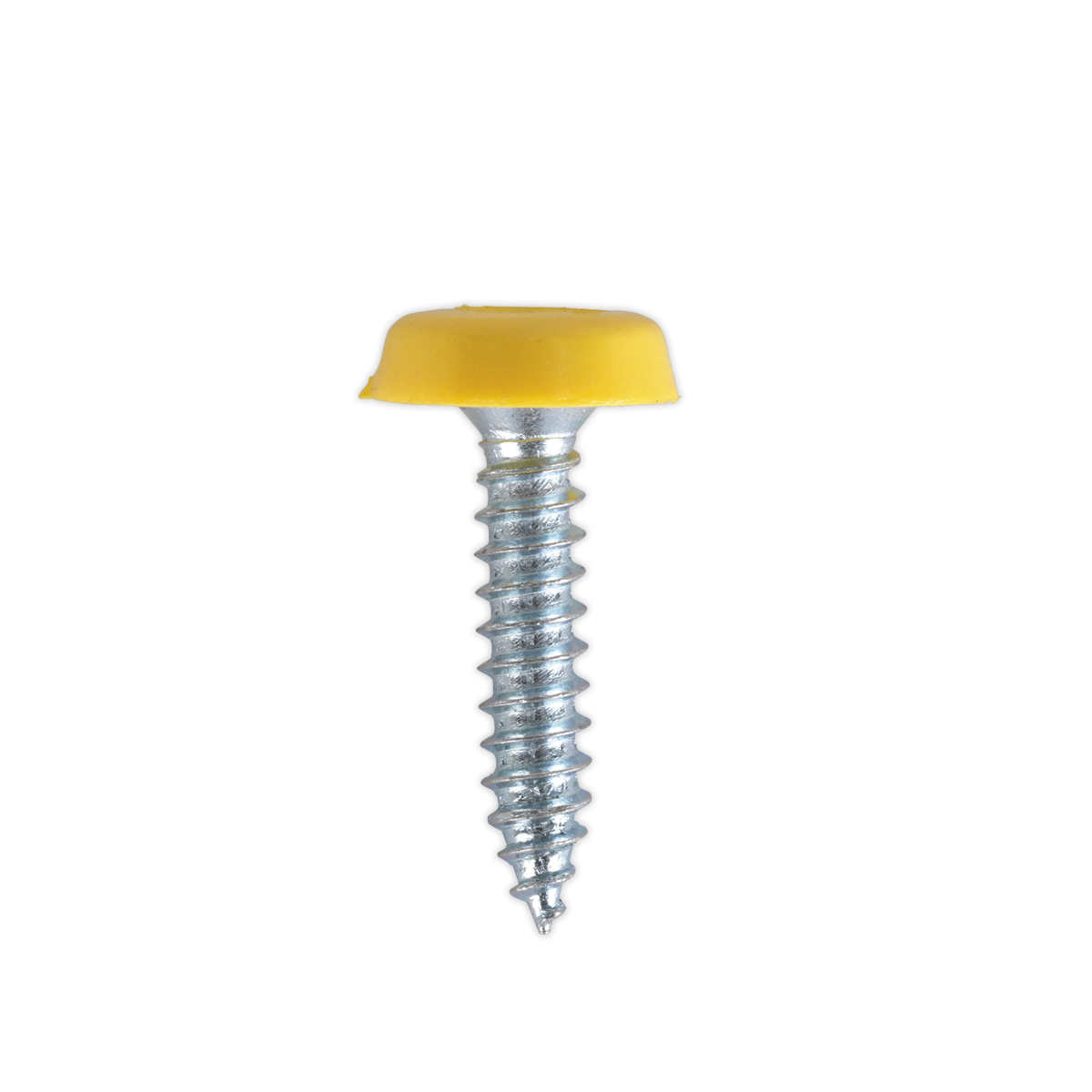 Sealey PTNP6 Numberplate Screw with Plastic Enclosed Head 4.8 x 24mm, Yellow - Pack of 50