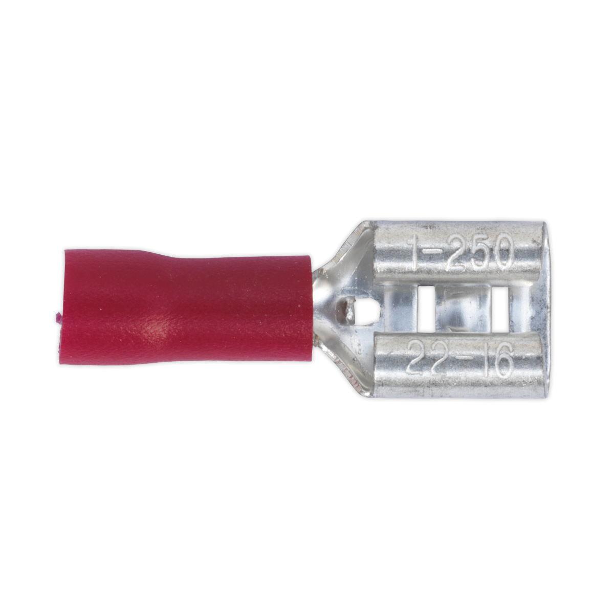 Sealey RT21 Push-On Female Terminal 6.3mm, Red - Pack of 100