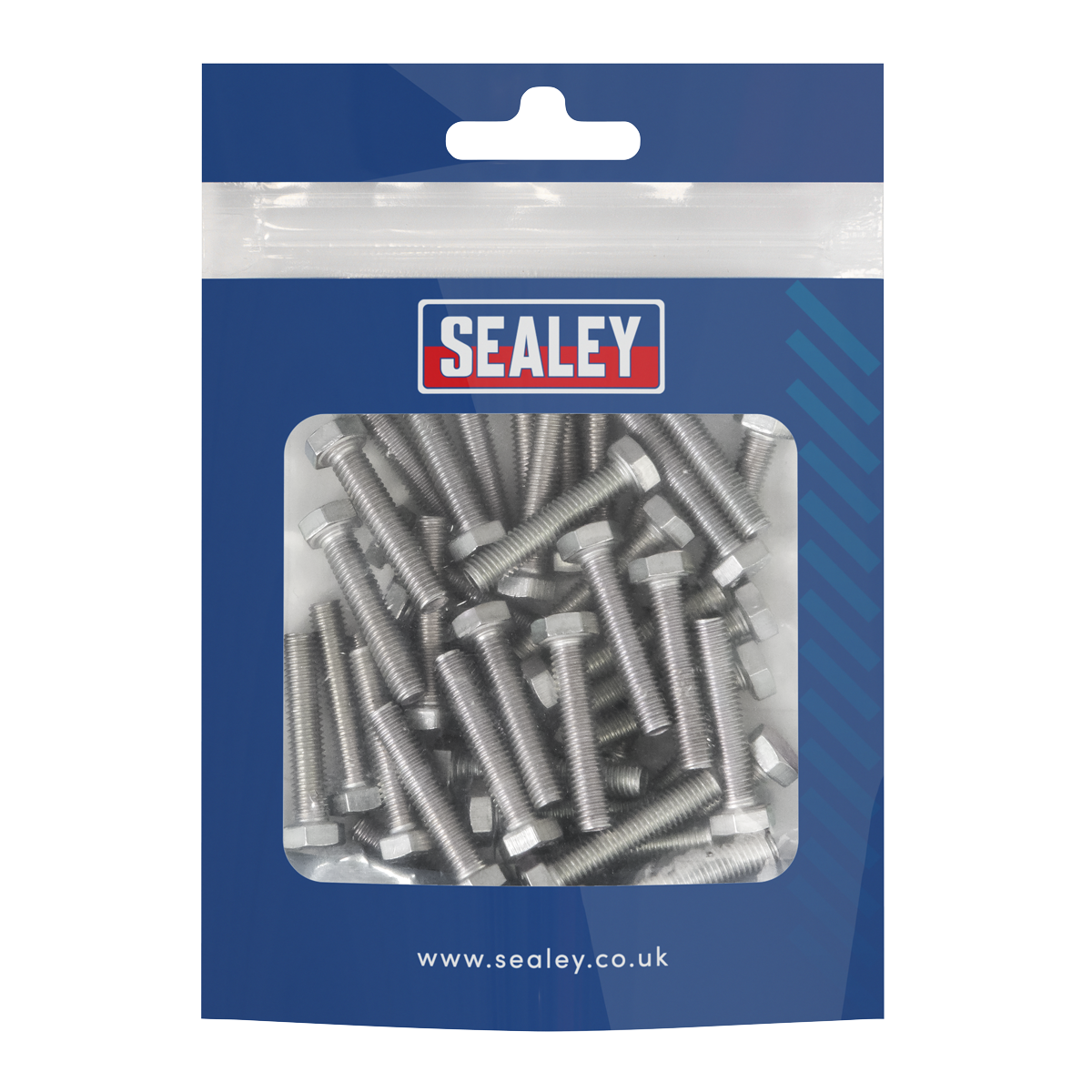 Sealey S525 Stainless Steel Hex Head Set Screw DIN 933 - M5 X 25 A2 - Pack of 50