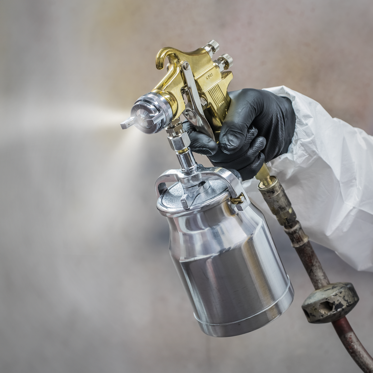 Sealey S701 Workshop Gold Series Suction Feed Spray Gun 1.8mm Set-Up