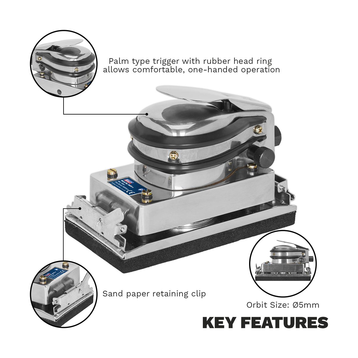 Sealey SA22 Air Flat Bed Sander 165 x 90mm