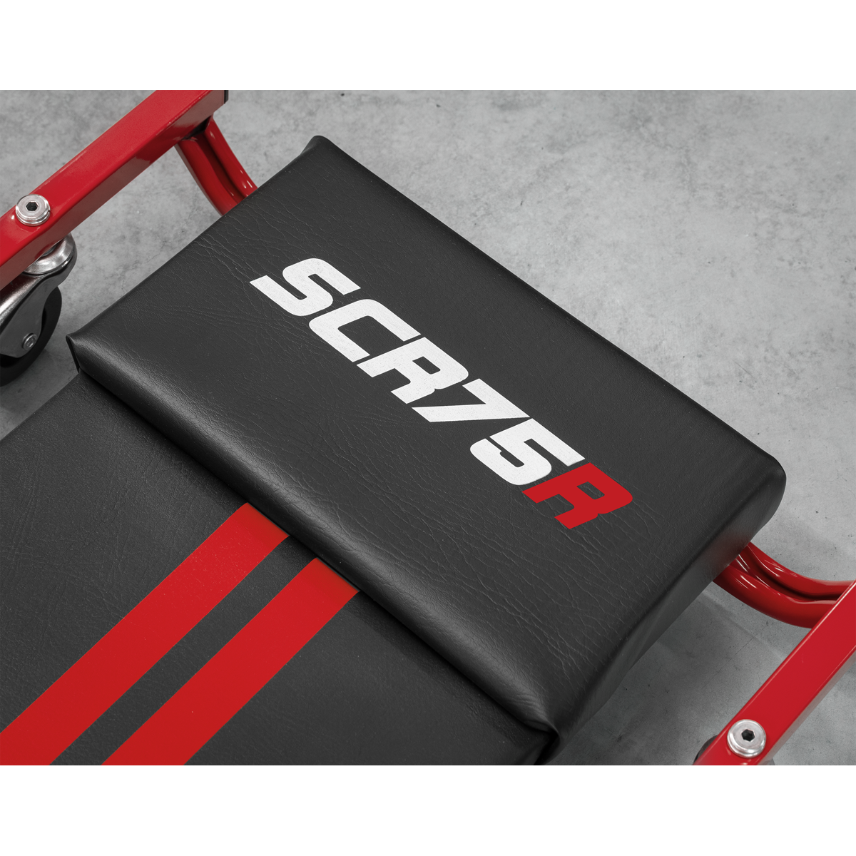 Sealey SCR75 36" Deluxe American-Style Creeper with Steel Frame & 6 Wheels - Red