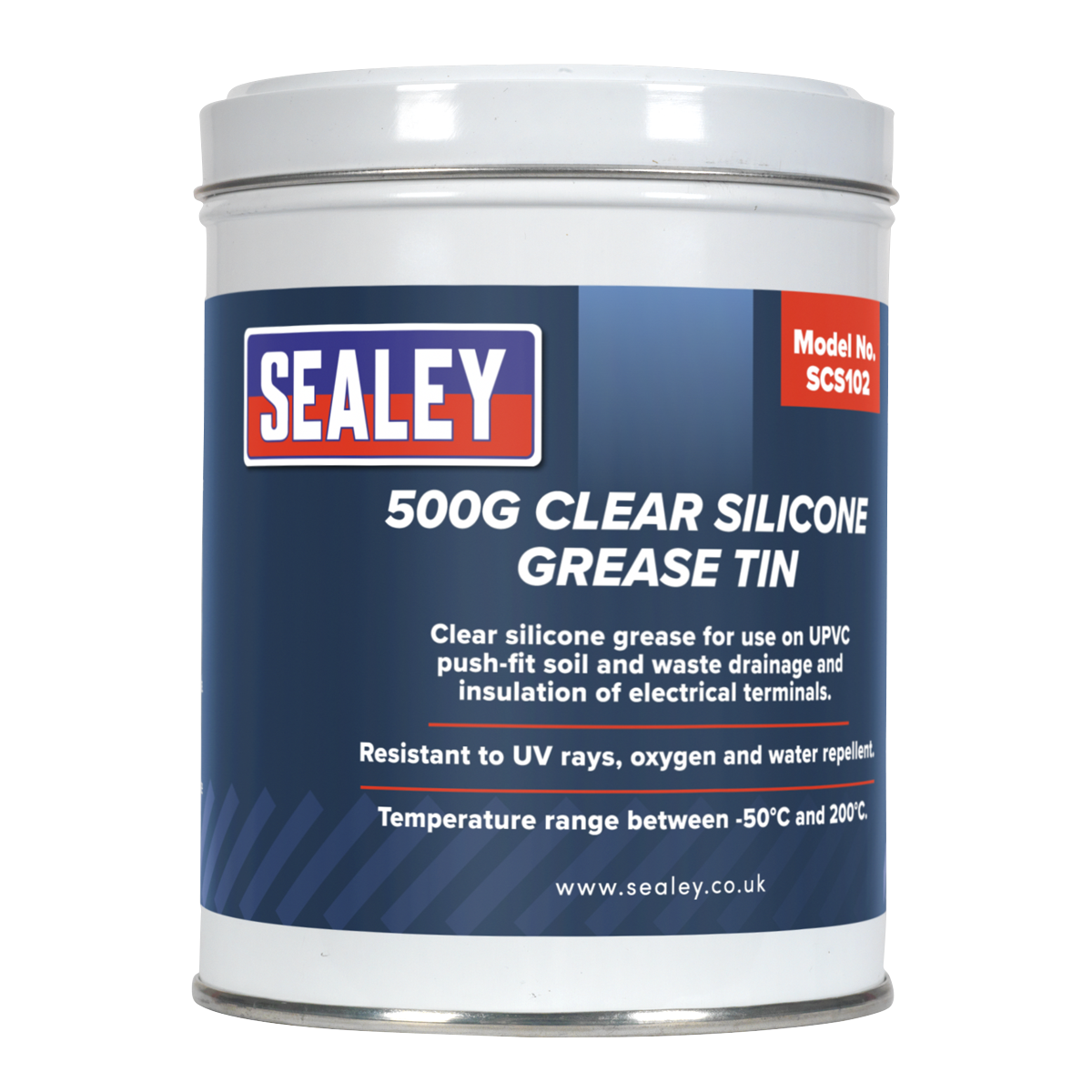 Sealey SCS102 Clear Silicone Grease Tin 500g