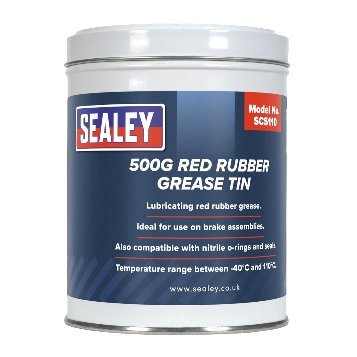 Sealey SCS110 Red Rubber Grease Tin 500g