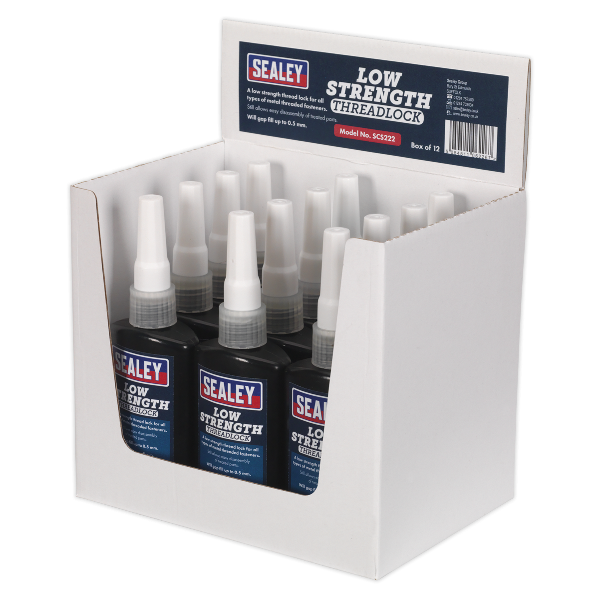 Sealey SCS222 Low Strength Thread Lock 50ml - Pack of 12