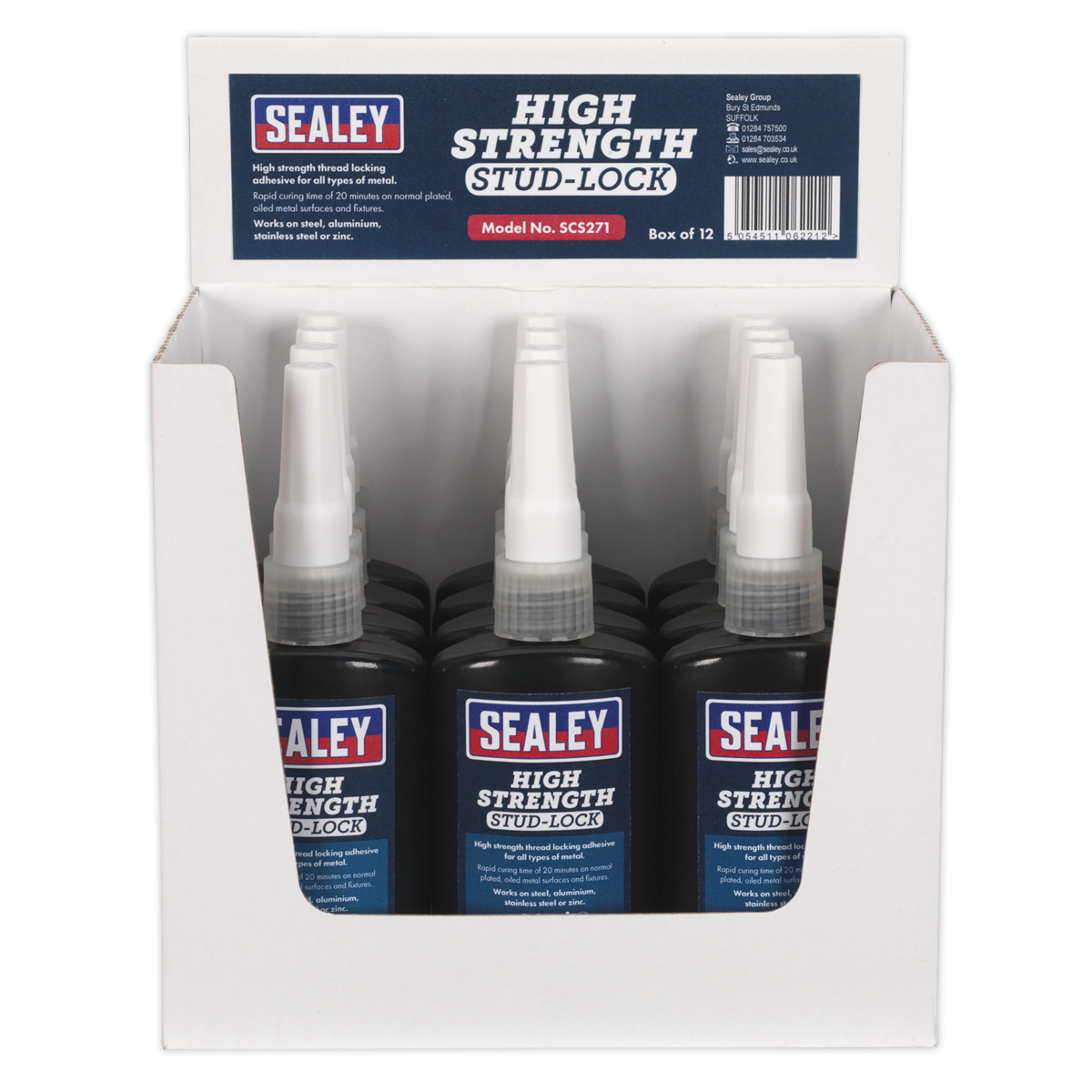 Sealey SCS271 High Strength Stud Lock 50ml - Pack of 12