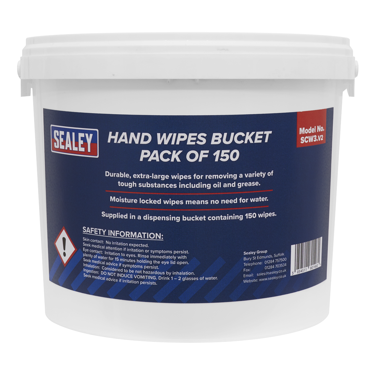 Sealey SCW3 Hand Wipes Bucket - Pack of 150