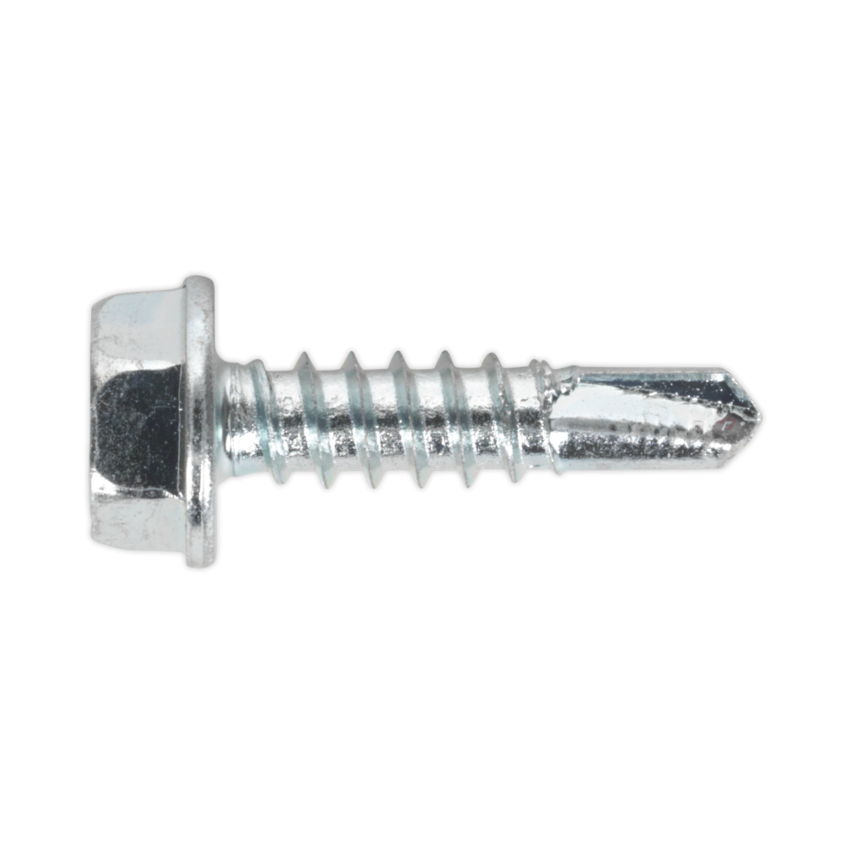 Sealey SDHX4819 Zinc Plated Self-Drilling Hex Head Screw 4.8 x 19mm - Pack of 100