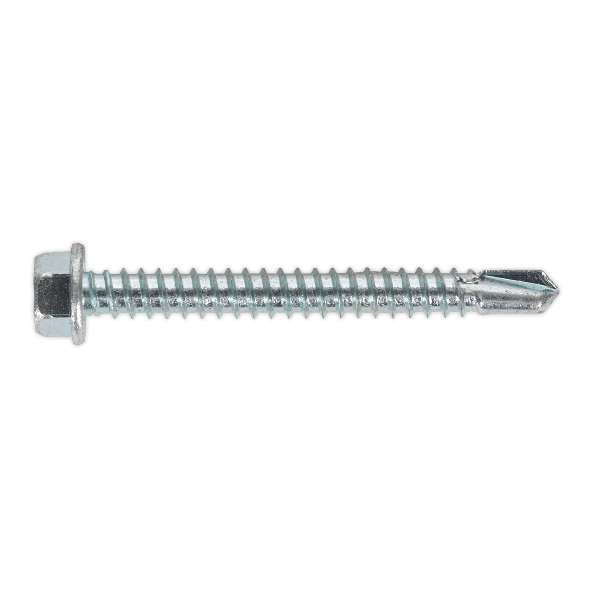 Sealey SDHX5550 Zinc Plated Self-Drilling Hex Head Screw 5.5 x 50mm - Pack of 100