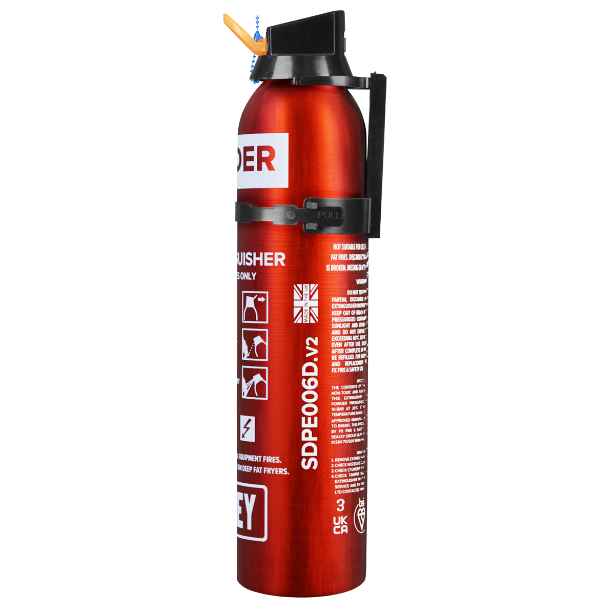 Sealey SDPE006D Disposable Dry Powder Fire Extinguisher 0.6kg