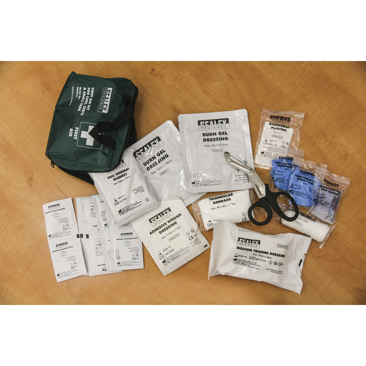 Sealey SFA02 Medium First Aid Kit for Cars, Taxis & Small Vans - BS 8599-2 Compliant