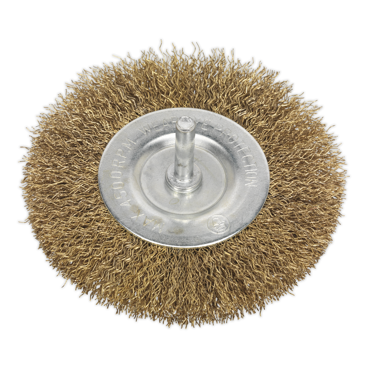 Sealey SFB100 100mm Crimped Flat Wire Brush with 6mm Shaft