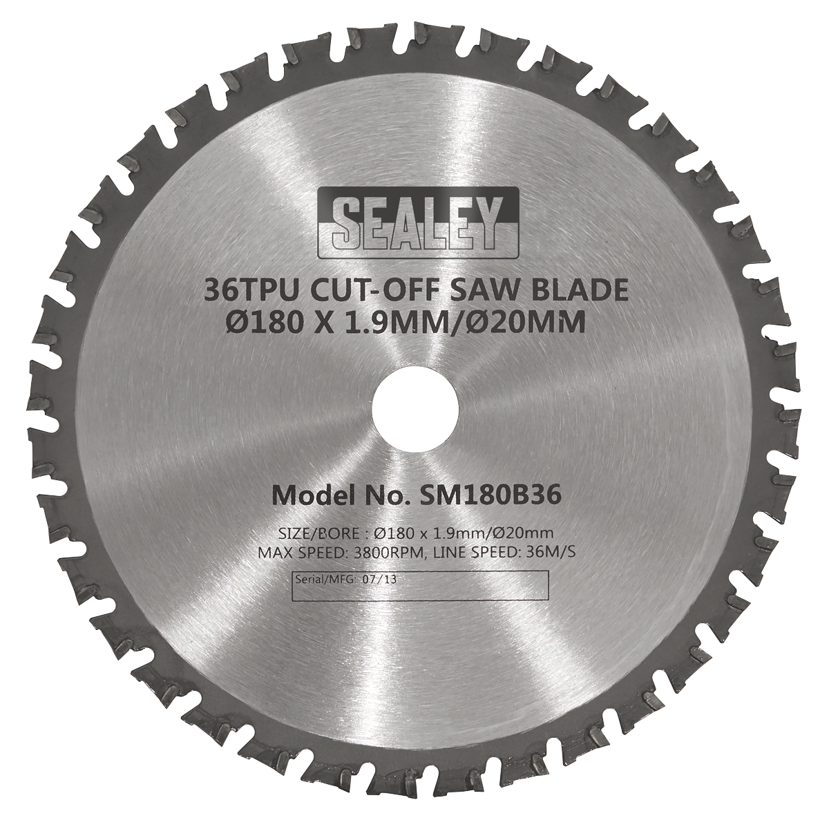Sealey SM180B36 Cut-Off Saw Blade 180 x 1.9mm/20mm 36tpu