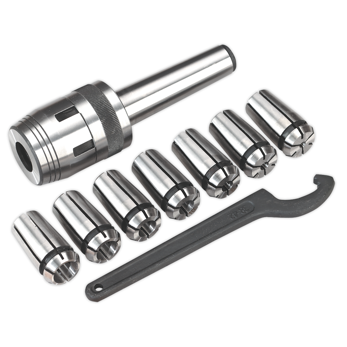 Sealey SM2502MCS Mill Chuck Set MT3-M12 4-16mm