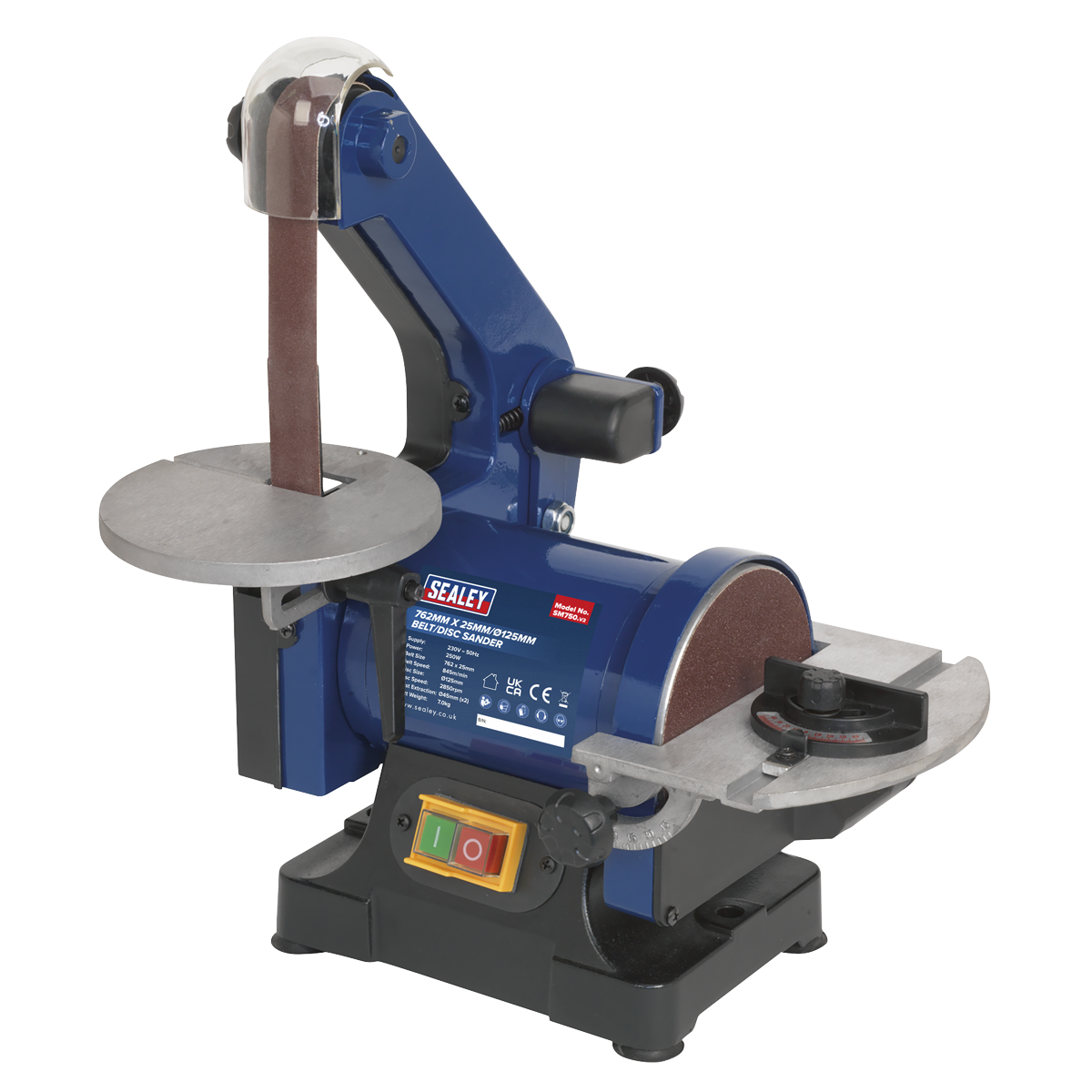 Sealey SM750 762 x 25mm Belt/125mm Disc Sander 250W/230V