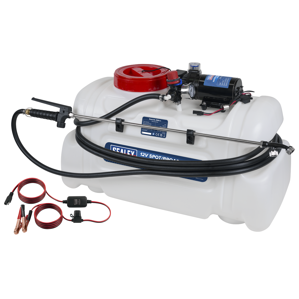 Sealey SS60 12V Spot/Broadcast Sprayer Chemical Resistant Tank & Remote Switch 50L