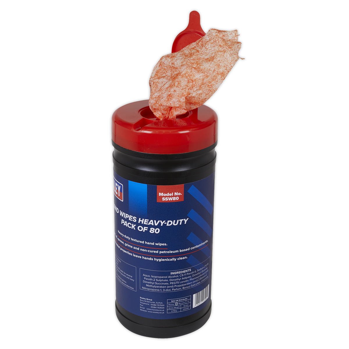 Sealey SSW80 Heavy-Duty Hand Wipes - Pack of 80