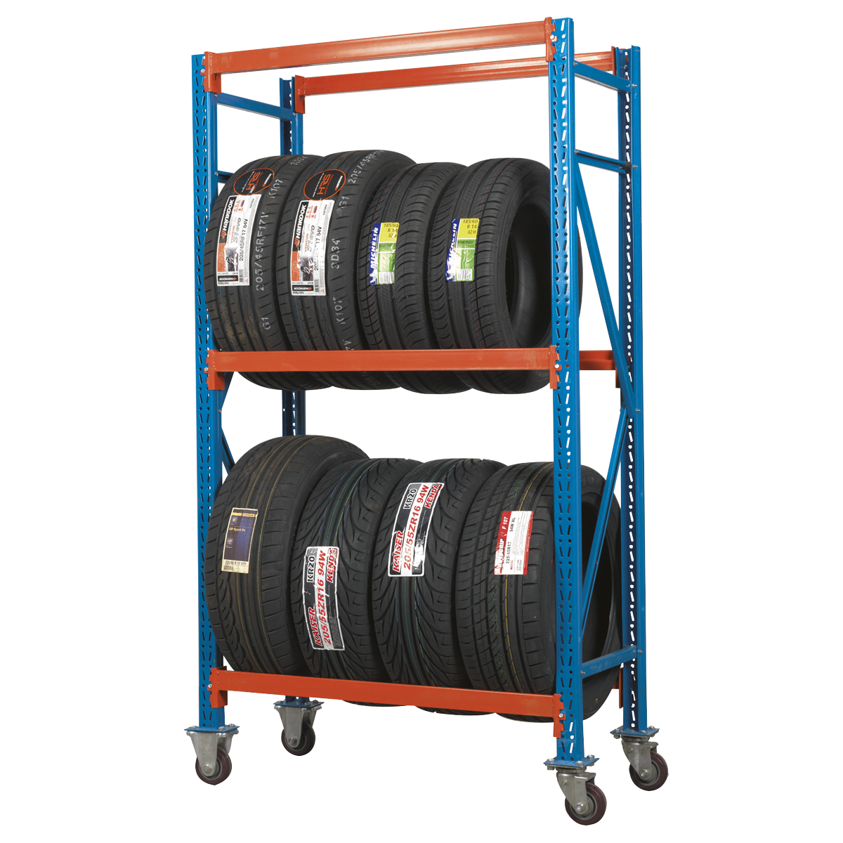 Sealey STR007 2-Level Mobile Tyre Rack 200kg Capacity Per Level