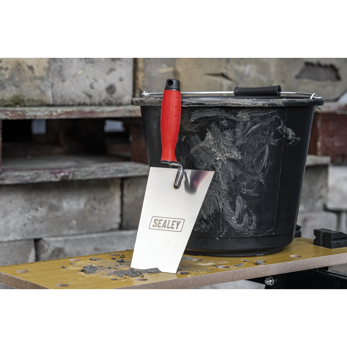 Sealey T1204 Stainless Steel Bucket Trowel with Rubber Handle 180mm