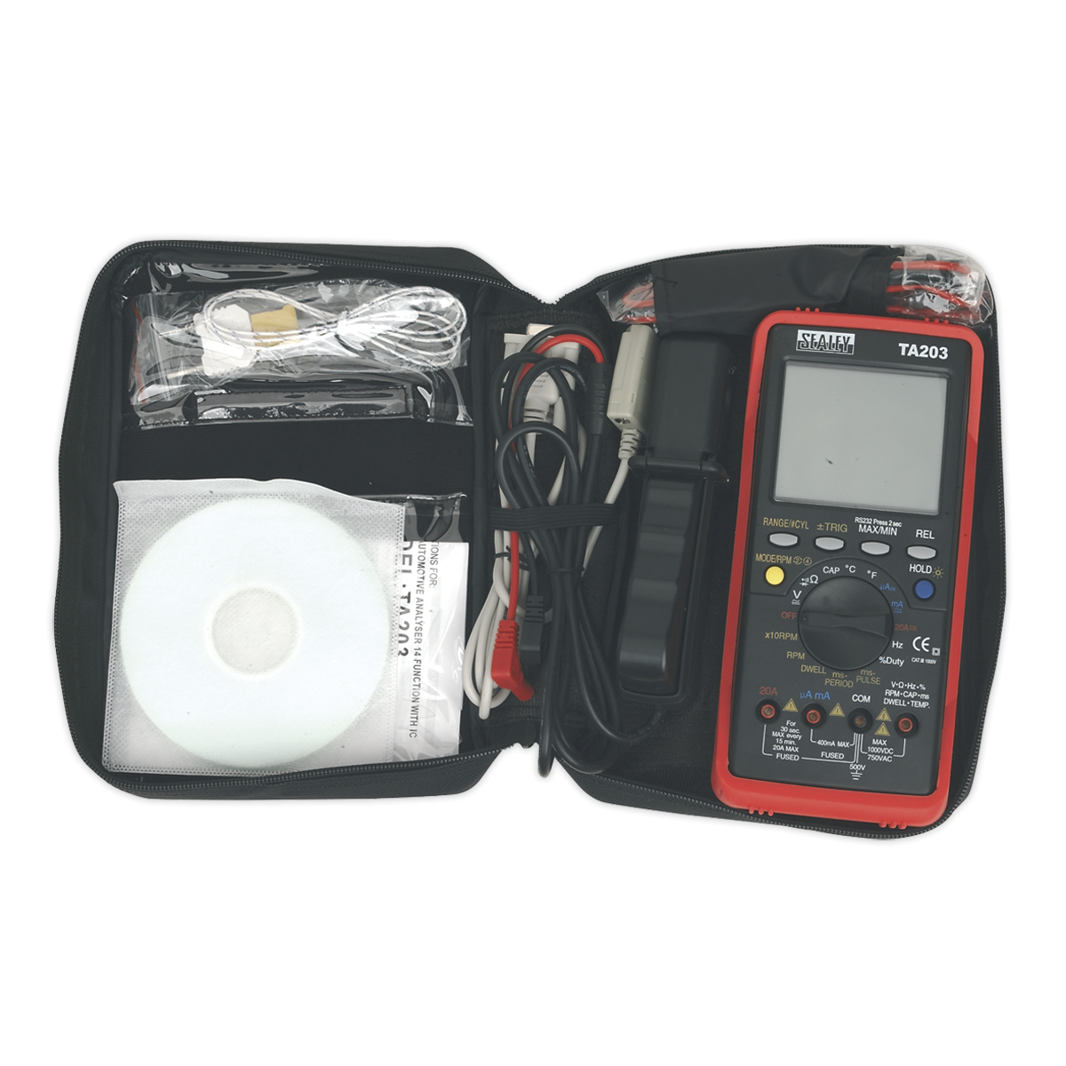 Sealey TA203 15-Function Digital Automotive Multimeter with Bar Graph/PC Link
